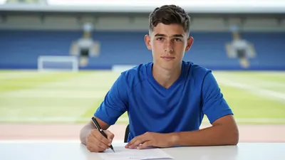 The 17-year-old forward has committed his future to the club with a three-year deal after making his senior debut last season